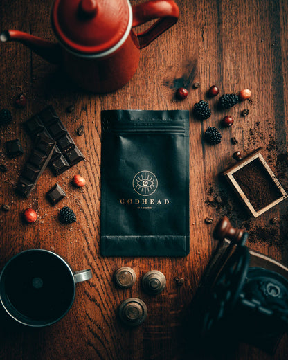 Transcend specialty coffee packaging - 200g bag of Colombian single-origin beans