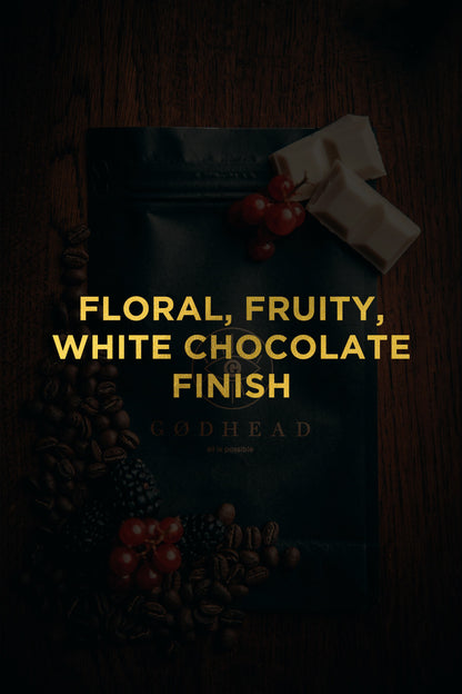 Wanderlust 200g specialty coffee bag from GØDHEAD COFFEE - light roast Rwandan arabica with floral and berry notes